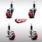 Service Caster 3'' SS Red Poly Wheel Swivel 1-1/8'' Expanding Stem Caster Set 2 Brakes, 4PK SCC-SSEX20S314-PPUB-RED-2-TLB-2-118 - alternate 3